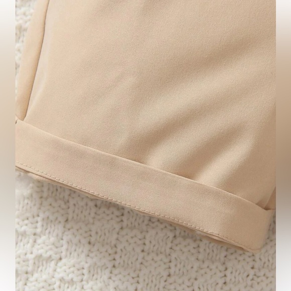 Baby boy bow front shirt and suspender shorts set, 18-24 months, green/tan - Picture 7 of 10